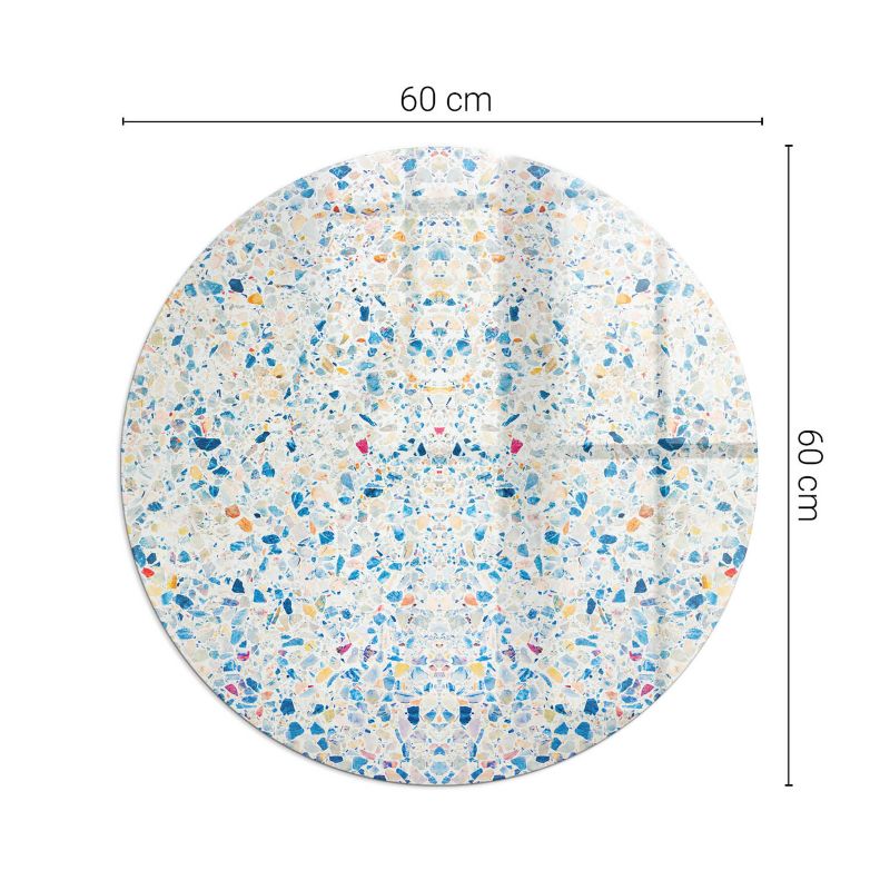 Szklana Podkładka Pod Kominek Okrąg Wallfluent Fi60 cm Abstrakcyjna faktura 1 szt.
