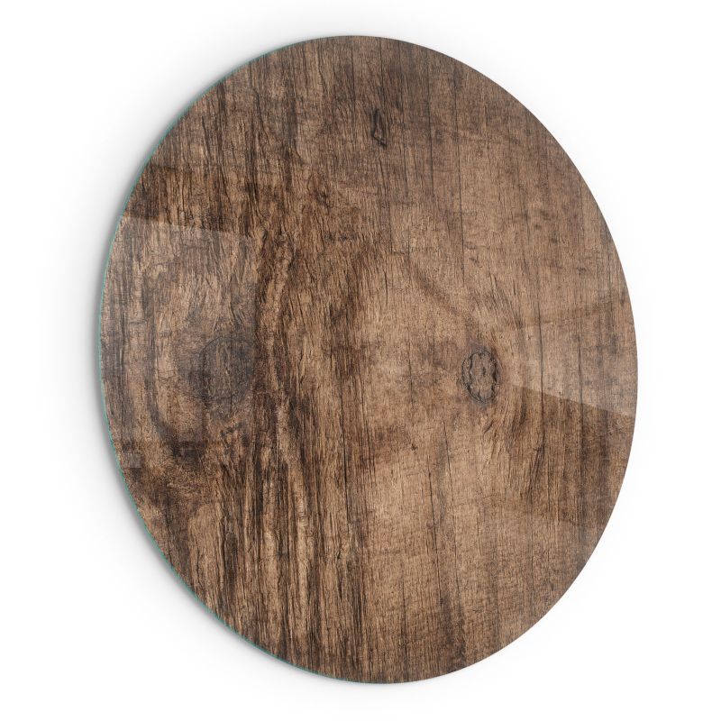Szklana Podkładka Pod Kominek Okrąg Wallfluent Fi60 cm Rysunek naturalnych słojów drewna 1 szt.