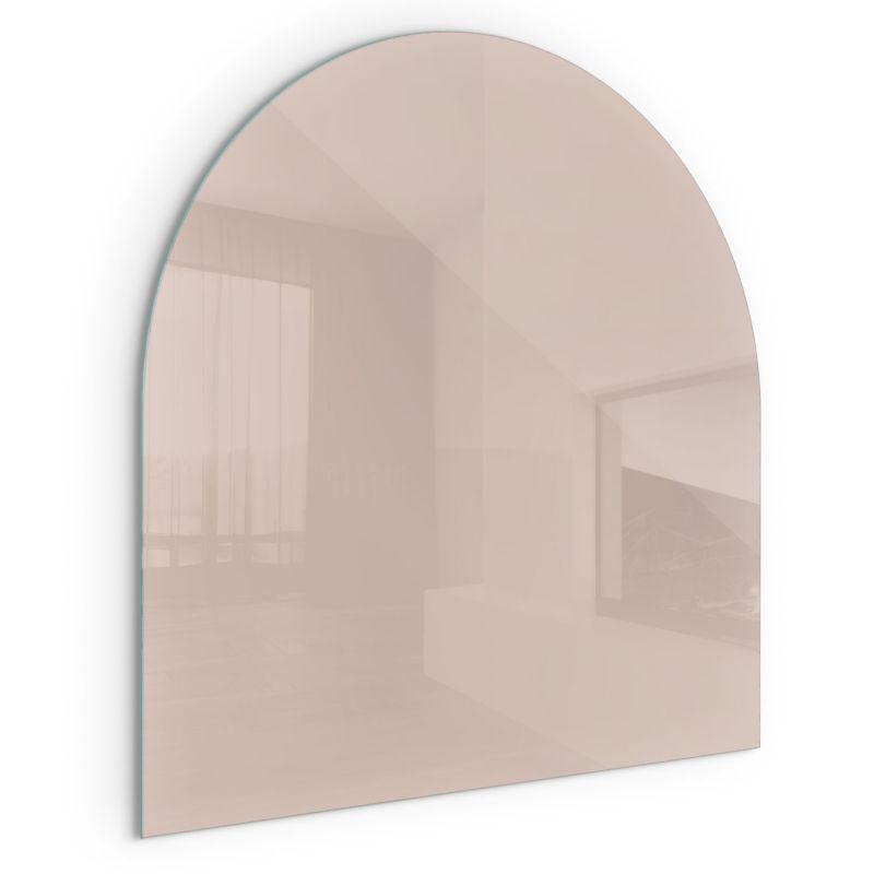 Szklana Podkładka Pod Kominek Półowalny Wallfluent 100x100 cm Ciepły jasny brąz 1 szt.