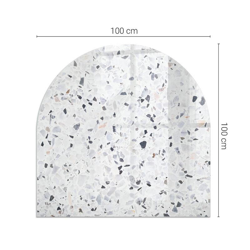 Szklana Podkładka Pod Kominek Półowalny Wallfluent 100x100 cm Kamienny wzór z drobnymi detalami 1 szt.