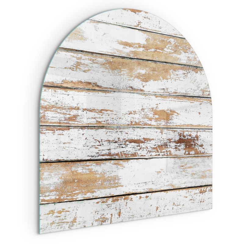 Szklana Podkładka Pod Kominek Półowalny Wallfluent 100x100 cm Postarzane drewniane deski 1 szt.