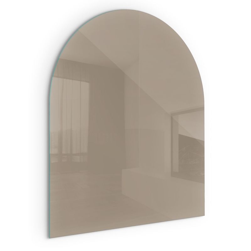 Szklana Podkładka Pod Kominek Półowalny Wallfluent 80x70 cm Naturalny brąz 1 szt.