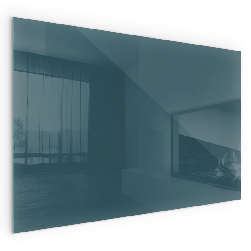 Szklana Podkładka Pod Kominek Prostokąt Wallfluent 100x70 cm Morski błękit 1 szt.