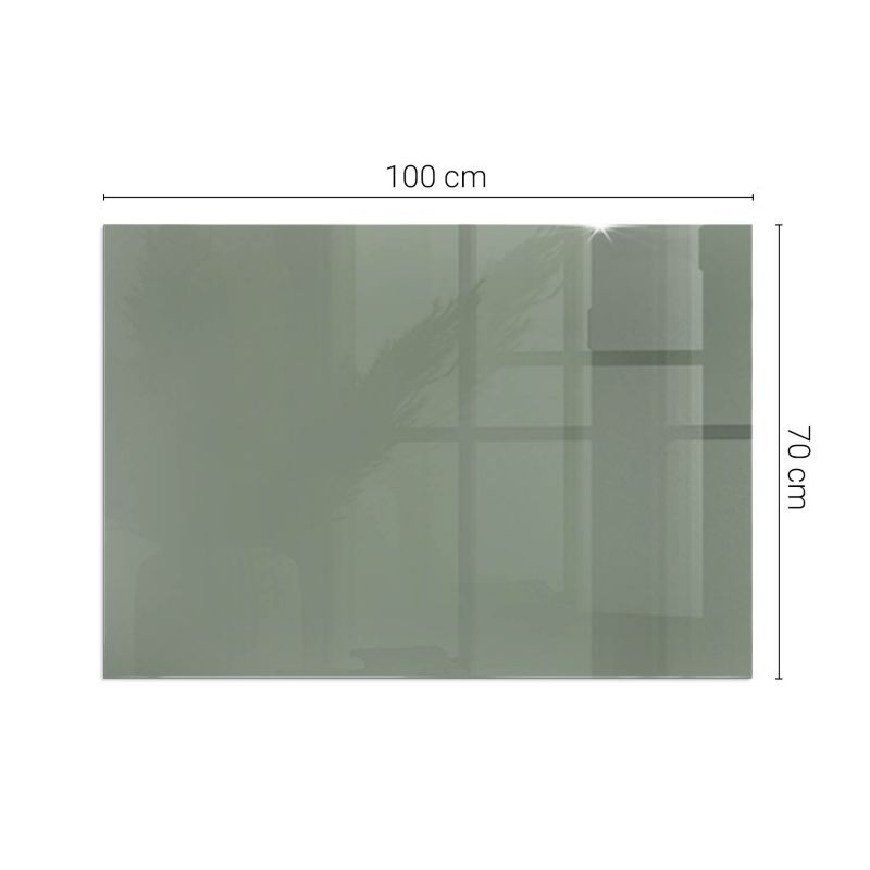Szklana Podkładka Pod Kominek Prostokąt Wallfluent 100x70 cm Oliwkowy zielony 1 szt.