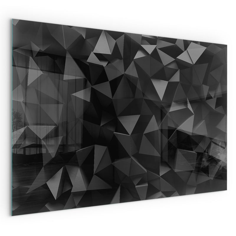 Szklana Podkładka Pod Kominek Prostokąt Wallfluent 120x80 cm Geometryczny wzór 3D 1 szt.