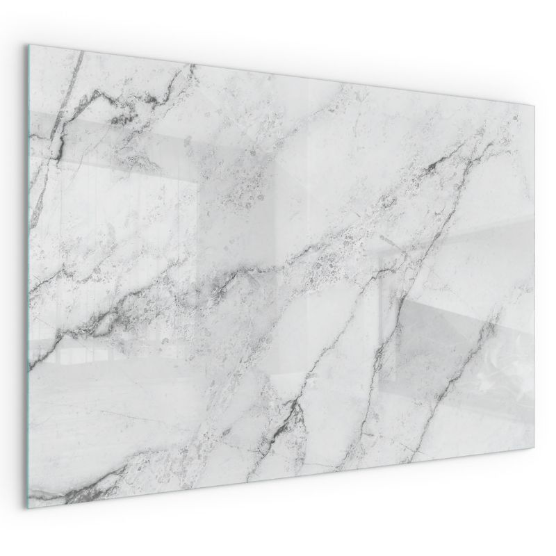 Szklana Podkładka Pod Kominek Prostokąt Wallfluent 120x80 cm Marmurowa faktura z żyłkami 1 szt.