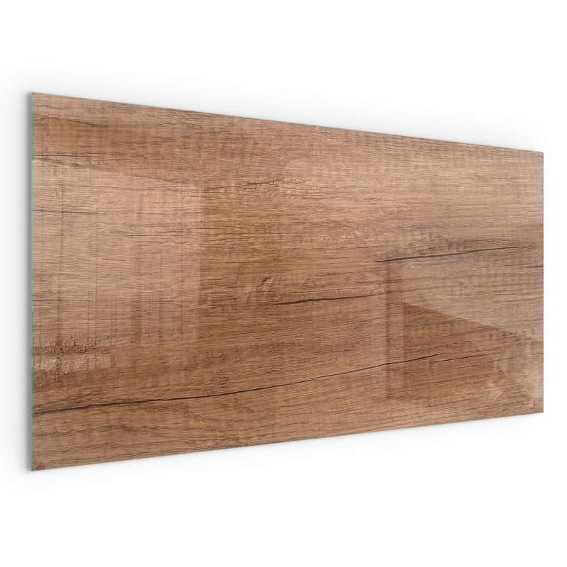 Szklana Podkładka Pod Kominek Prostokąt Wallfluent 140x70 cm Naturalna faktura drewna 1 szt.