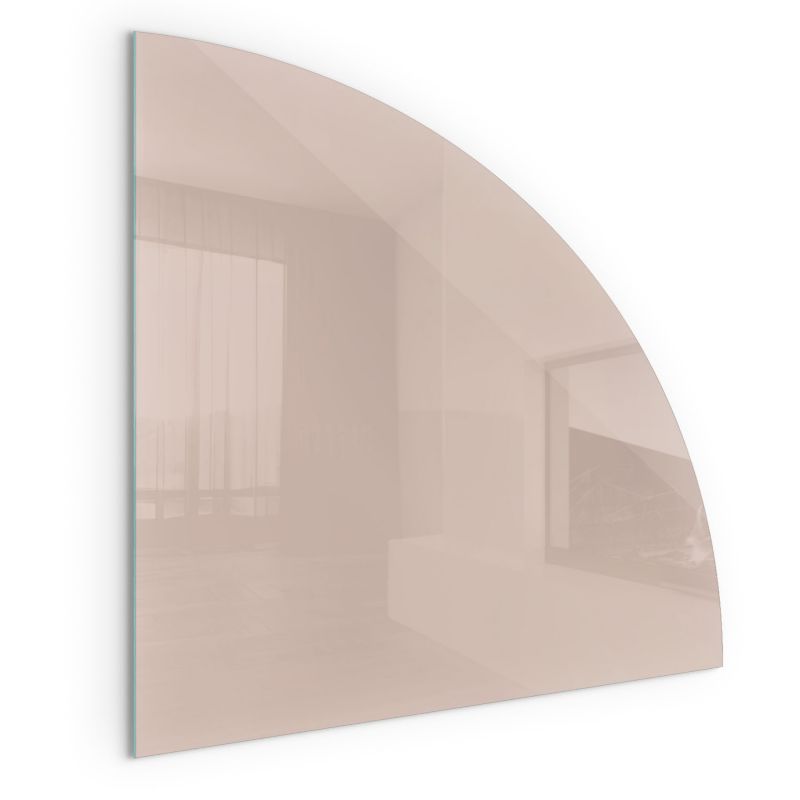 Szklana Podkładka Pod Kominek Ćwiartka Wallfluent 100x100 cm Ciepły jasny brąz 1 szt.