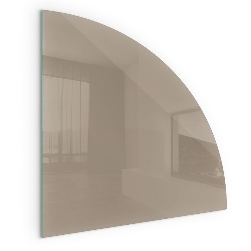 Szklana Podkładka Pod Kominek Ćwiartka Wallfluent 100x100 cm Naturalny brąz 1 szt.