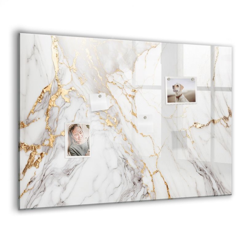 Szklana tablica magnetyczna Wallfluent 100x70 cm Marmur ozdobny Czarny ...