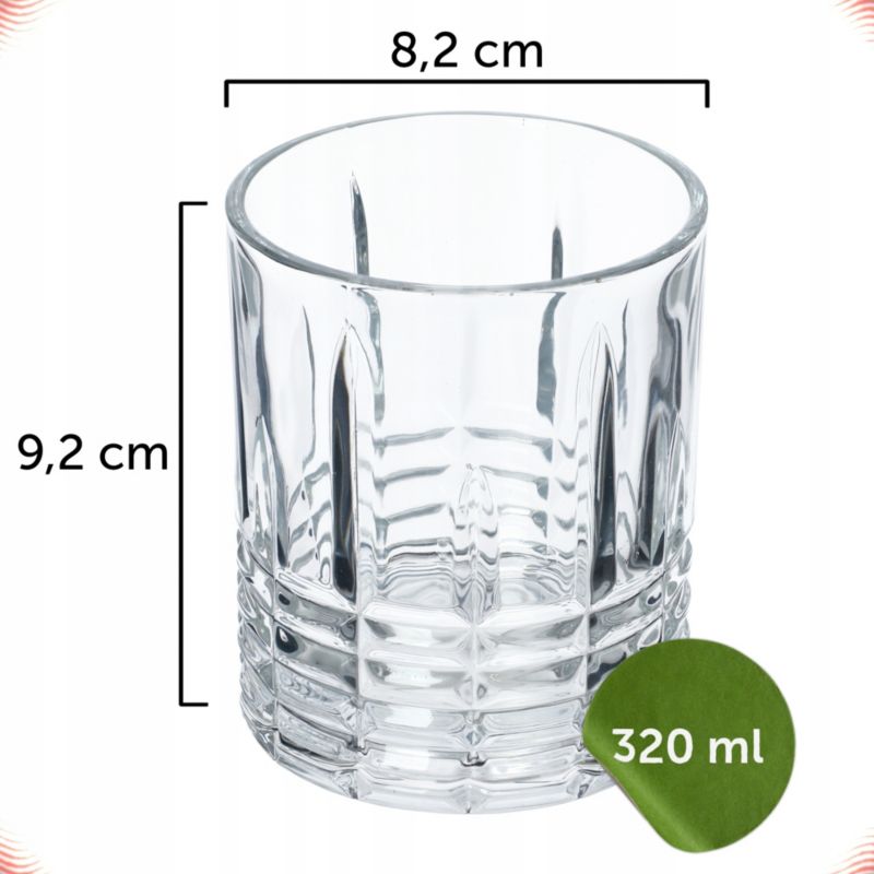 Szklanka KADAX Do Drinków Napojów Soków 320 ml 6 szt