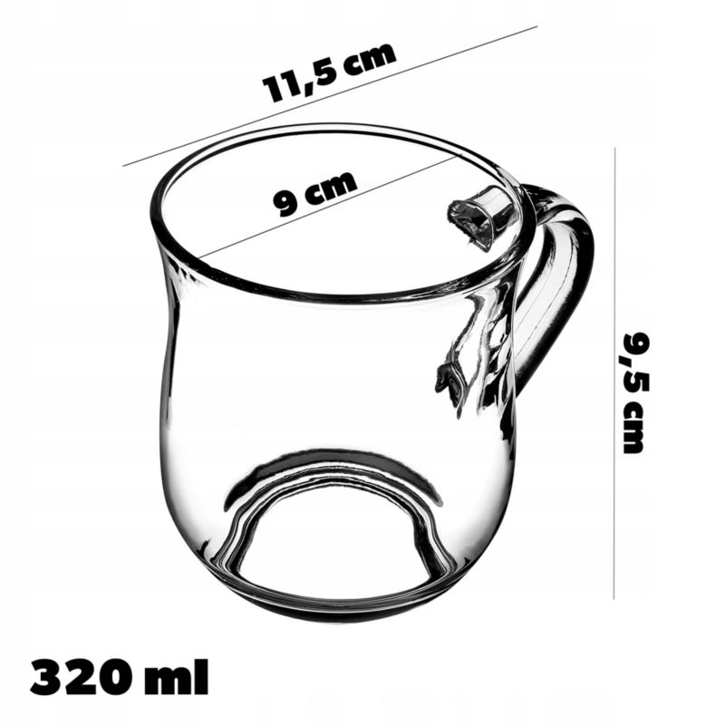 Szklanka KADAX Kubek 320ml Do Kawy Herbaty Soku Z Uchem 1 szt.