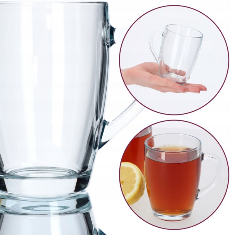 Szklanka KADAX Kubek Z Uchem Do Herbaty Soku 375ml 1szt
