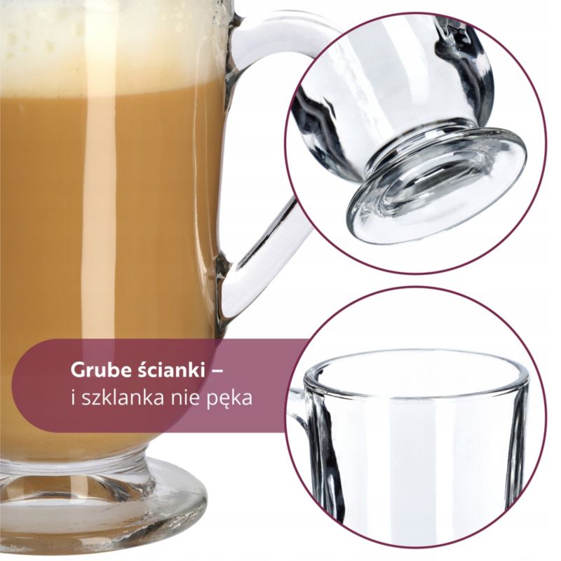 Szklanka KADAX Z Uchem Do Kawy Cappuccino Napojów 300ml 1 szt.