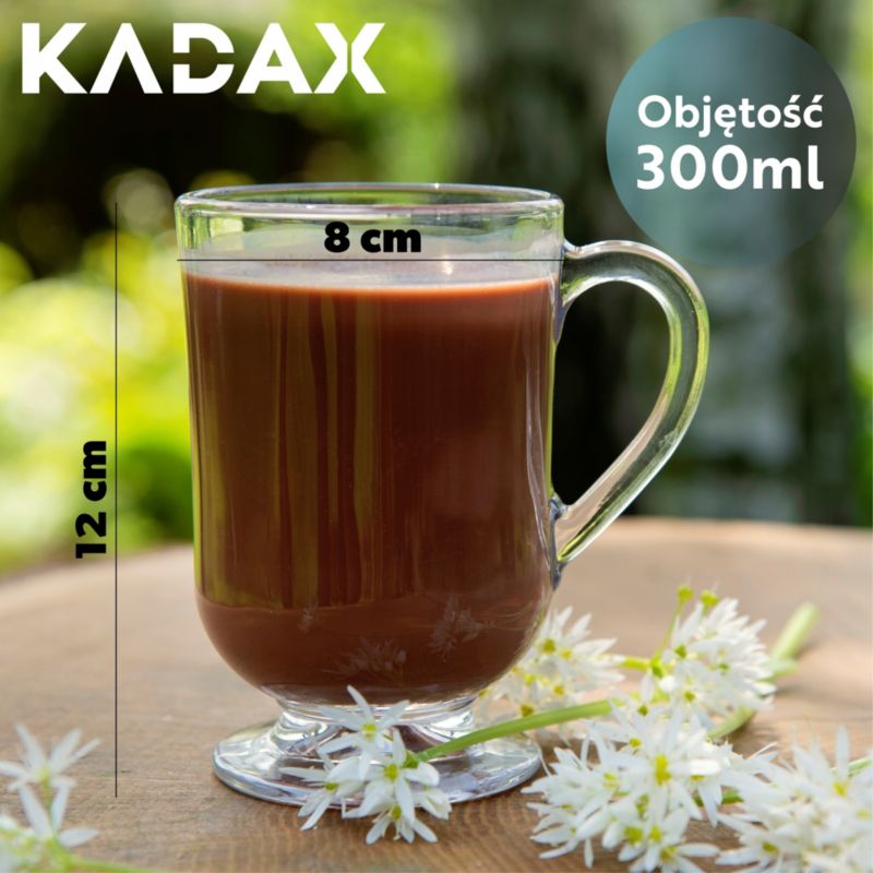 Szklanka KADAX Z Uchem Do Kawy Cappuccino Napojów 300ml 1 szt.