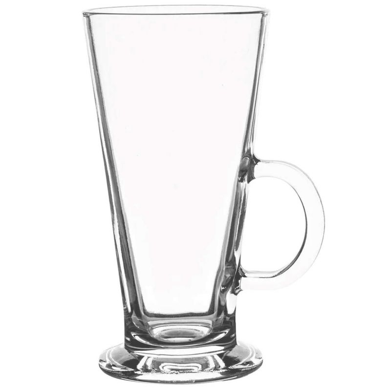 Szklanki do kawy latte, deserów Springos z uchem 280 ml 6 szt. i łyżeczki długie, stal nierdzewna 1 kpl.