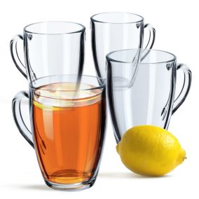 Szklanki KADAX 350ml Zestaw Do Herbaty Kawy Z Uchem 4szt