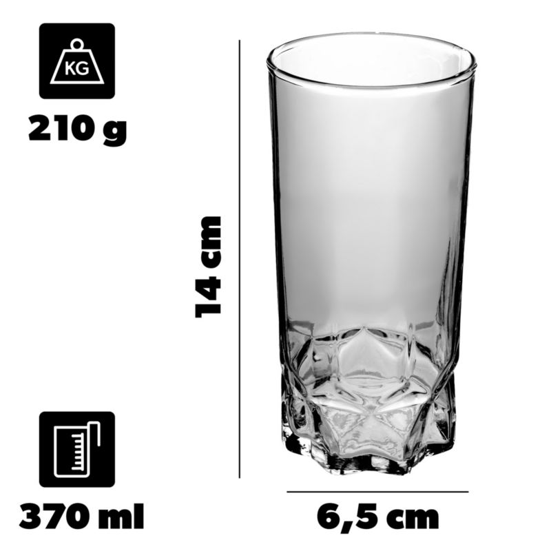 Szklanki KADAX Do Napojów Komplet Drinków Wody 370ml Prezent Wysokie Whisky 2szt