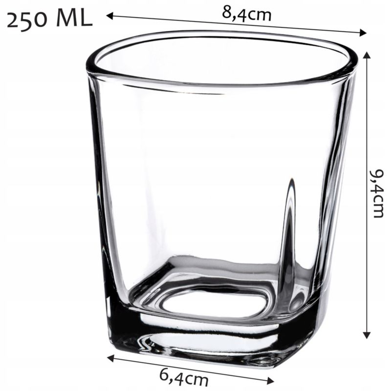 Szklanki KADAX Do Whisky Drinków Napojów Soku 250ml 12 szt.