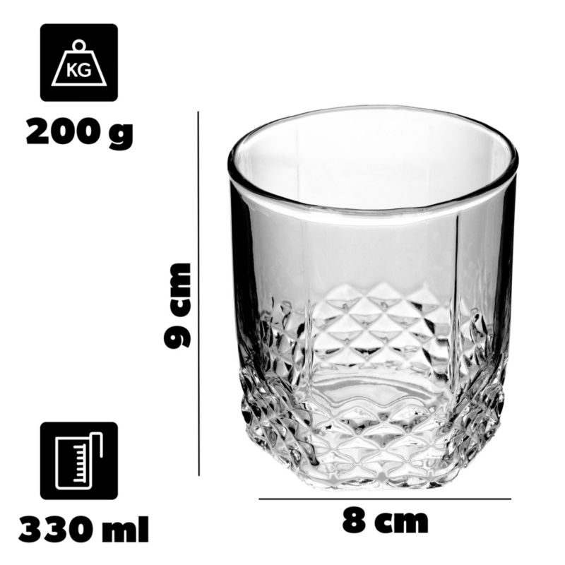 Szklanki KADAX Do Whisky Napojów Drinków Wody Komplet 330ml Prezent Niskie 2szt