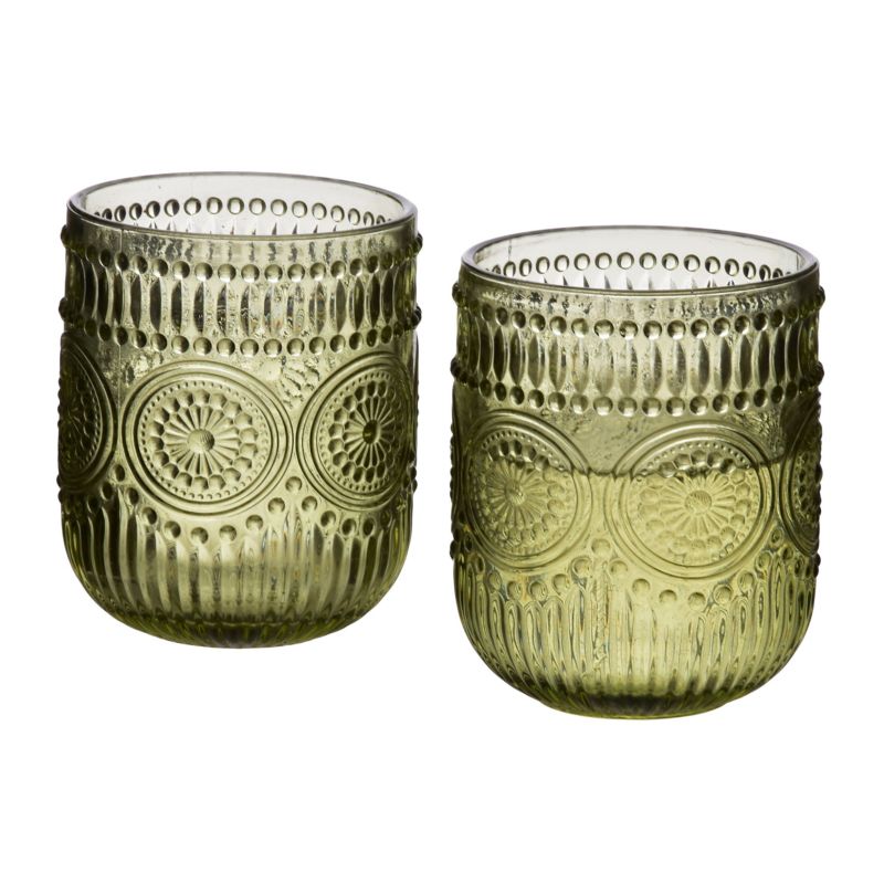 Szklanki szklane ELISE GREEN MONDEX 7,5x9,2cm zielone 4 szt.