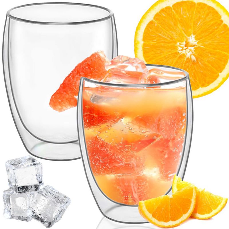 Szklanki z podwójnym dnem Springos na kawę herbatę 350ml termiczne 2 szt.