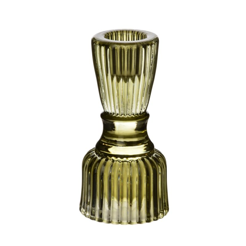 Szklany świecznik PATRICIA GREEN MONDEX 5,1x5,1x10,2 cm niebieski 1 szt.
