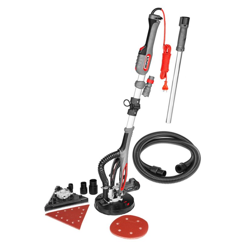 Szlifierka do gipsu GRAPHITE 710W, 225mm/215 mm, okrągła i trójkątna stopa, latarka 1 szt