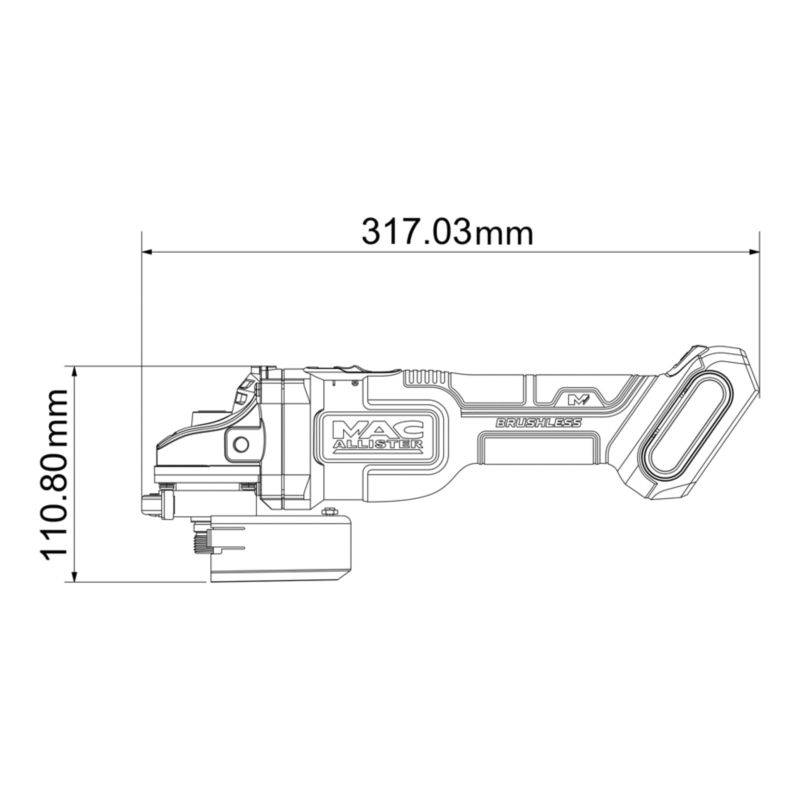 Szlifierka kątowa Mac Allister Solo 18V 125 mm bez akumulatora silnik bezszczotkowy
