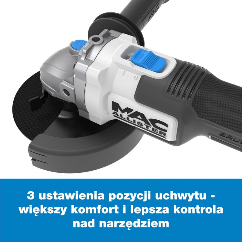 Szlifierka kątowa Mac Allister Solo 18V 125 mm bez akumulatora silnik bezszczotkowy