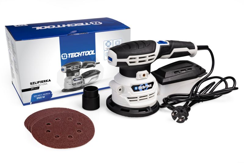 Szlifierka mimośrodowa oscylacyjna TECHTOOL 250 W 7000-12000 obr/min 125 mm 1 kpl.