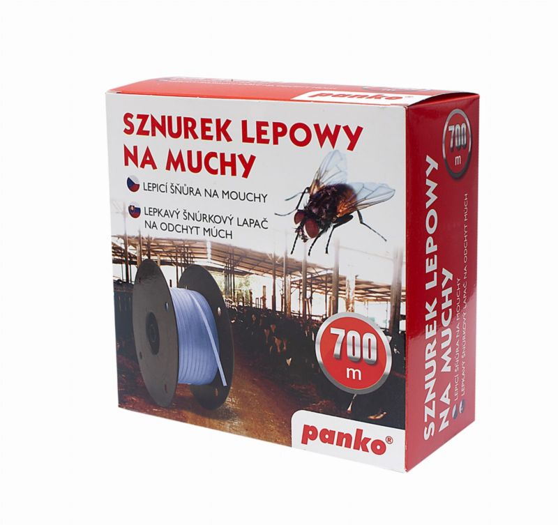 Sznurek lepowy na muchy i muchówki dla obór, chlewni, stajni, szklarni panko dł. 700 m. 1 szt.