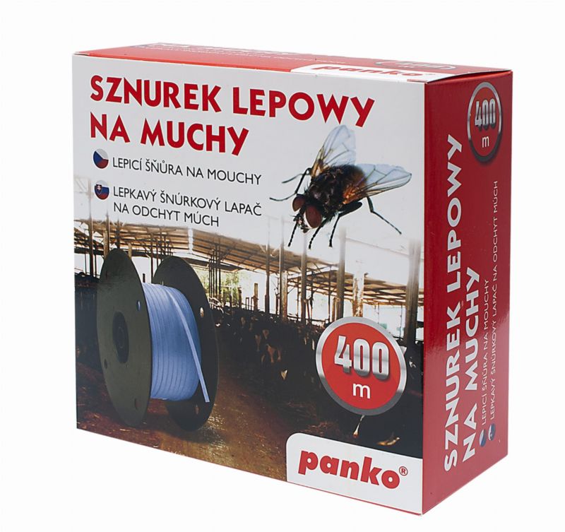 Sznurek lepowy panko na muchy i muchówki dł. 400 metrów do obory chlewni stajni szklarni 1 szt.