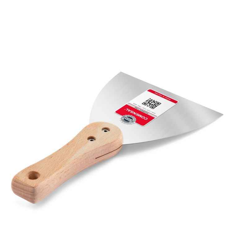 Szpachelka nierdzewna Comensal z drewnianym uchwytem 120 mm