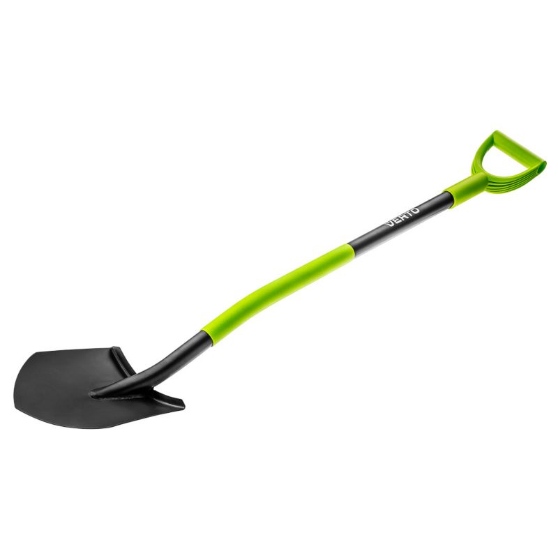 Szpadel ostry VERTO metalowy trzonek, plastikowy uchwyt 1 szt