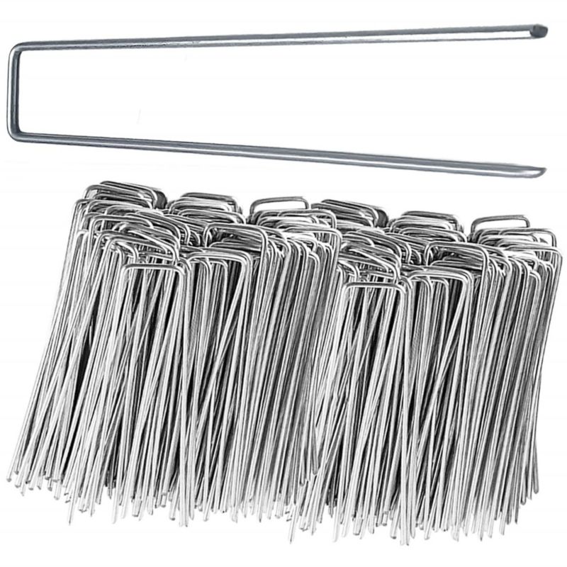 Szpilki do agrowłókniny 15x3 cm Springos metalowe srebrne 100 szt.
