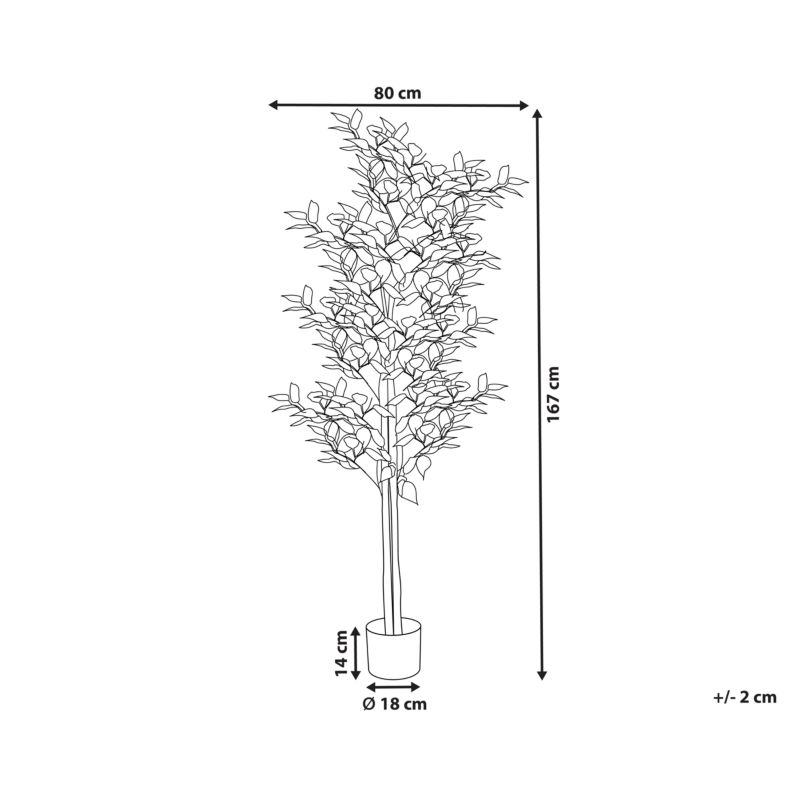 Sztuczna roślina Ficus 167 cm Zielony 1 szt.
