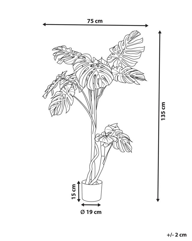 Sztuczna roślina Monstera plant 135 cm Zielony 1 szt.