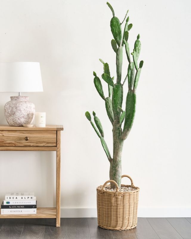 Sztuczna roślina Opuntia cactus Zielony 1 szt.