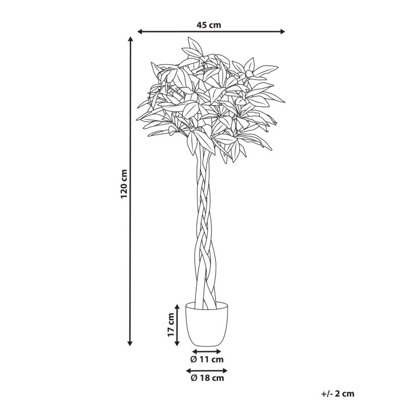 Sztuczna roślina Pachira tree 120 cm Zielony 1 szt.