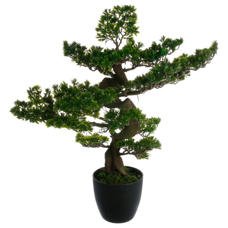 Sztuczne drzewko bonsai w czarnej doniczce Atmosphera zielone wys. 80 cm 20  cm 1 szt.