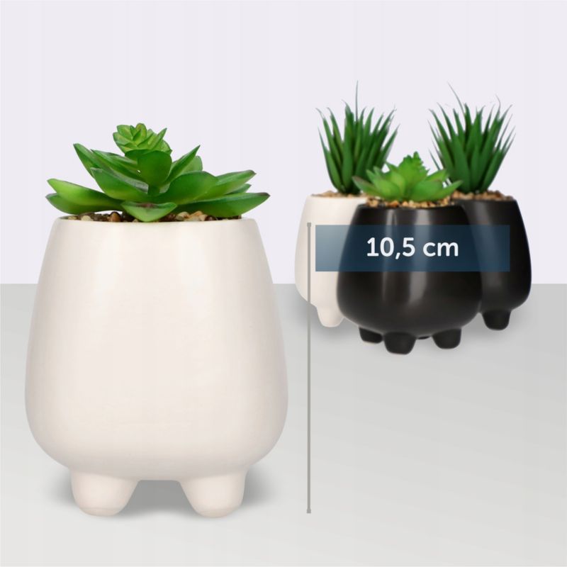 Sztuczny Kwiat KADAX Roślina Ozdobny Sukulent 10,5 cm Biały 1 szt.