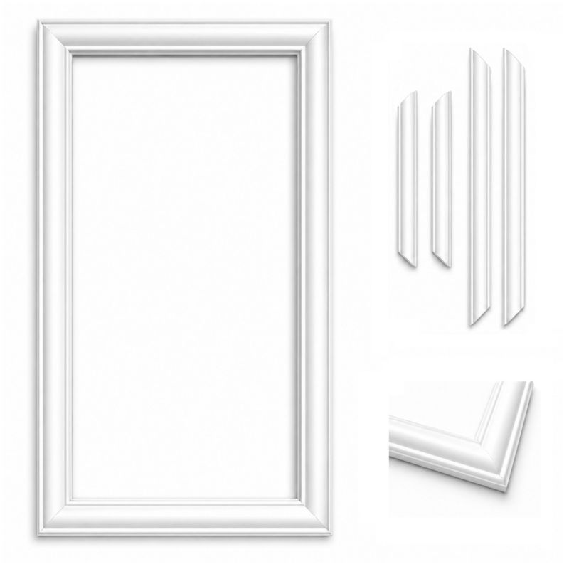 Sztukateria Ścienna Listwa VERDICO Biała Ramka Gotowa DP1 59x99cm Zestaw 1 szt.