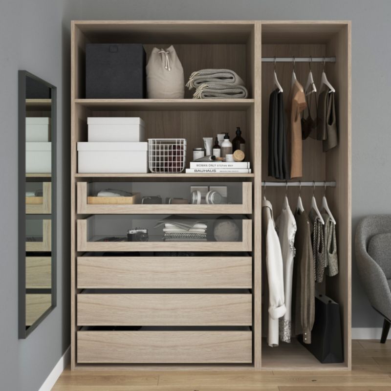 Szuflada wewnętrzna do korpusu 58 x 100 cm GoodHome Atomia dąb/szkło