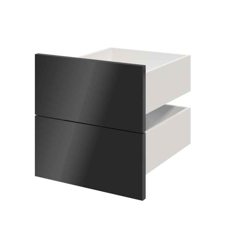 Szuflada zewnętrzna do korpusu 45 x 37,5 cm GoodHome Atomia antracyt połysk 2 szt.