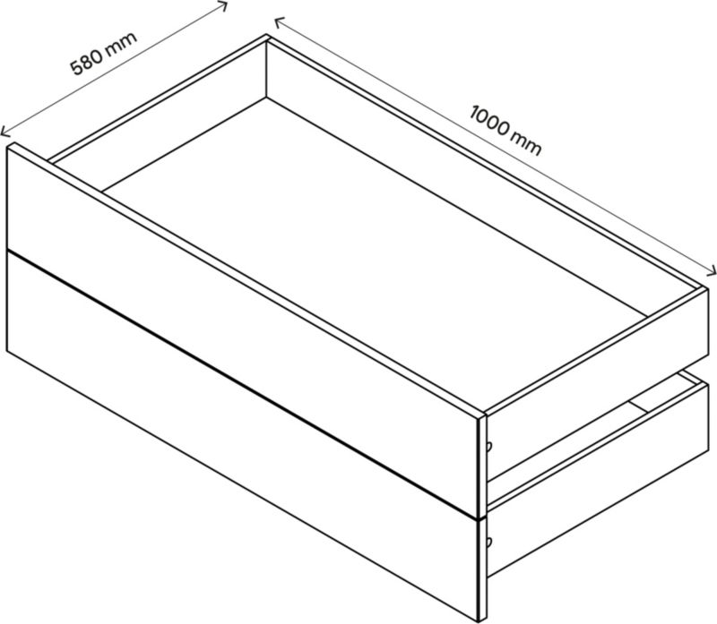 Szuflada zewnętrzna do korpusu 58 x 100 cm GoodHome Atomia dąb 2 szt.