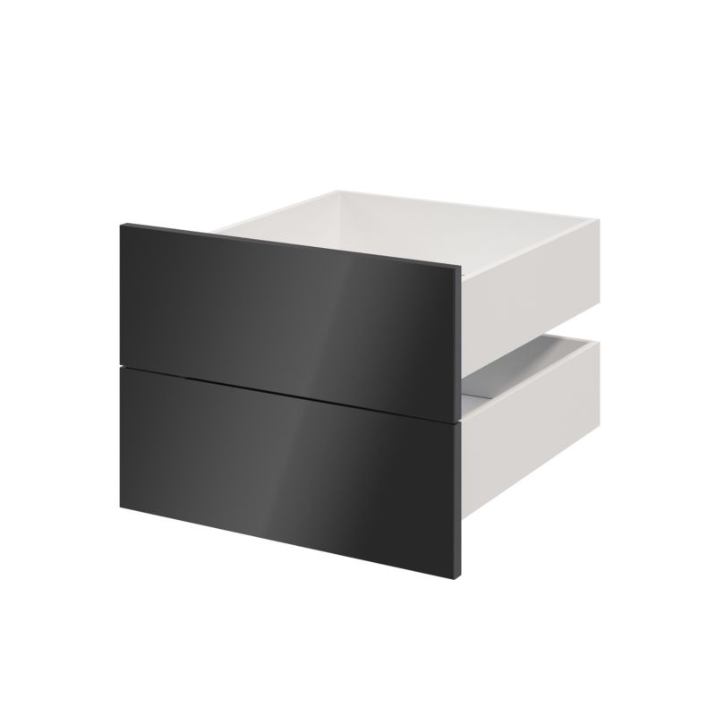 Szuflada zewnętrzna do korpusu 58 x 50 cm GoodHome Atomia antracyt połysk 2 szt.