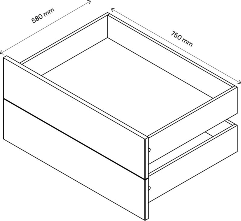 Szuflada zewnętrzna do korpusu 58 x 75 cm GoodHome Atomia biała 2 szt.