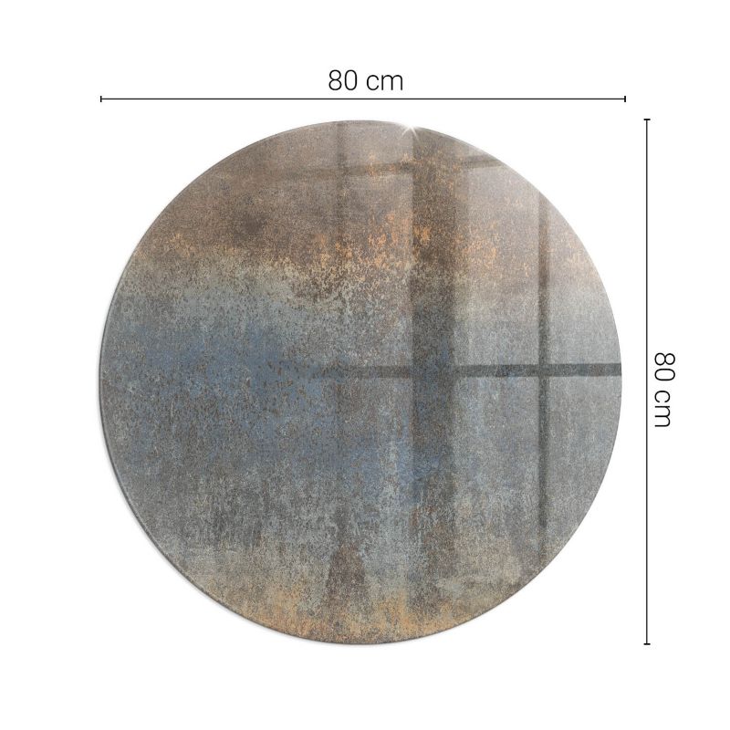 Szyba Okrągła przed Kominek Tulup fi80 cm Ochrona Podłogi przed Żarem Abstrakcyjny teksturowy wzór 1 szt.