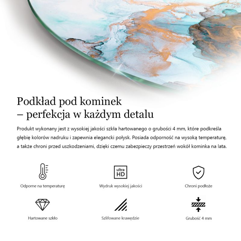 Szyba Okrągła przed Kominek Wallfluent fi100 cm Ochrona Podłogi przed Żarem Naturalny wzór drewna 1 szt.
